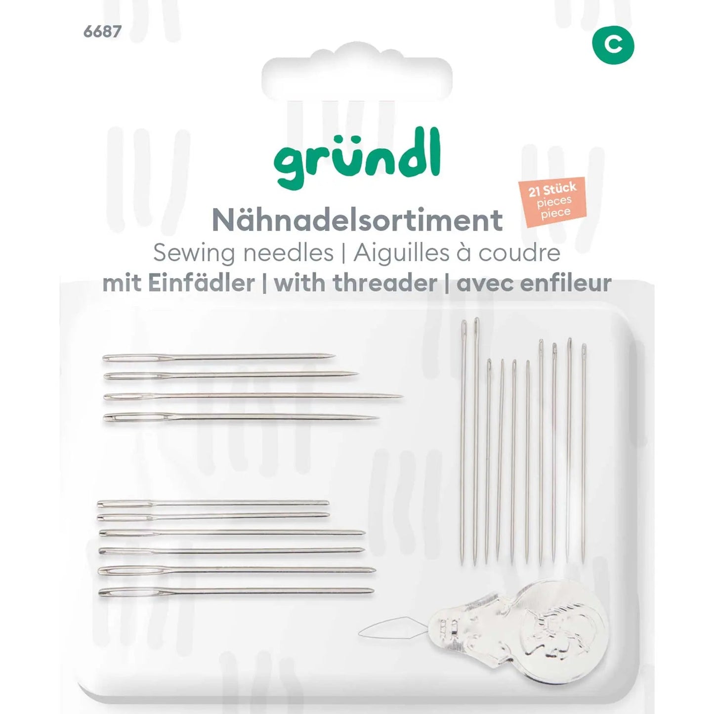 Gründl Nähnadelsortiment mit Einfädler Gründl