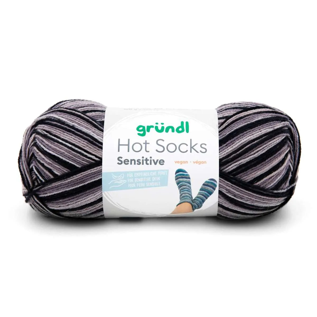 Gründl Sockenwolle mit Baumwolle, Hot Socks Sensitive Gründl
