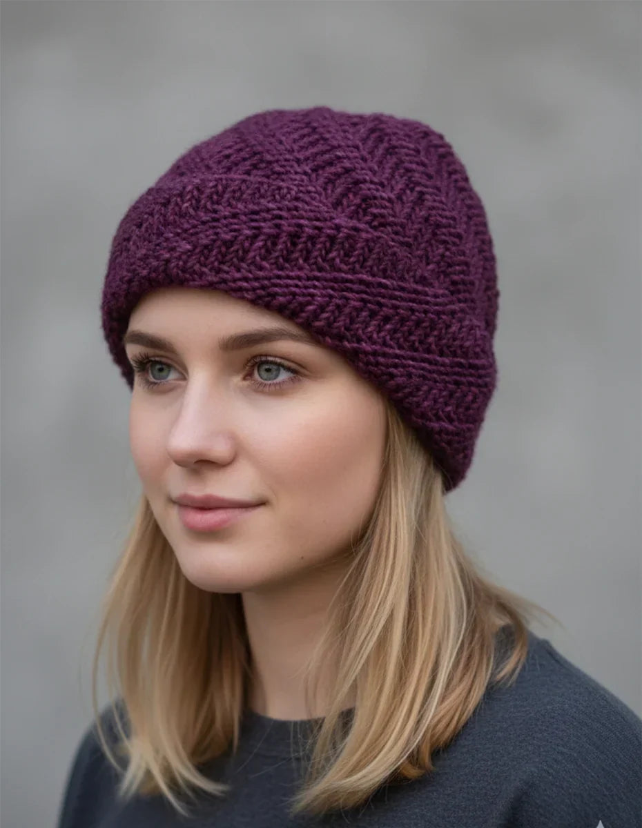 Kostenlose Strickanleitung: Spiral-Mütze aus Gazzal Worm