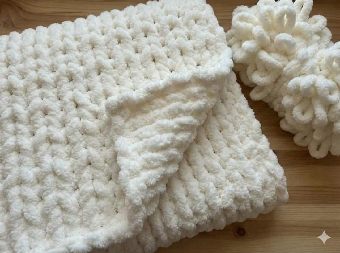 Alize Puffy Decke 180×200: Genaue Garnmenge und Fingerstrick-Anleitung für Anfänger