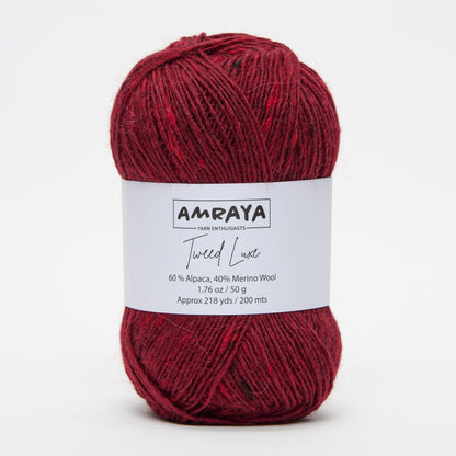 Strickset „Glowing garnet Pullunder“ – mit Tweed Luxe Alpaka Merinowolle Mix + PDF Anleitung Amraya