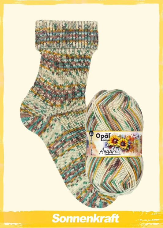 Opal Sockenwolle, Aquarell Opal