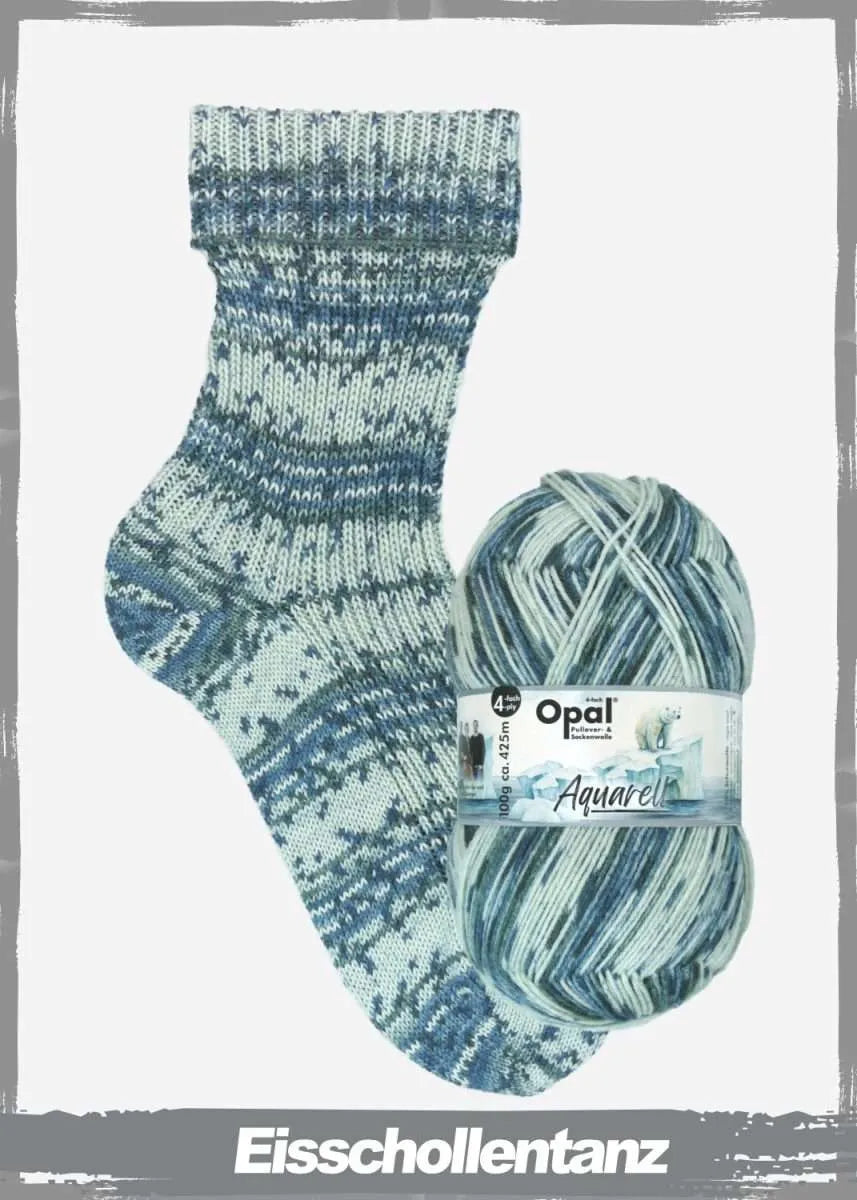Opal Sockenwolle, Aquarell Opal
