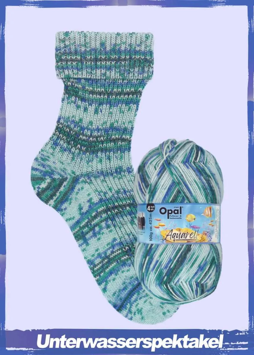 Opal Sockenwolle, Aquarell Opal
