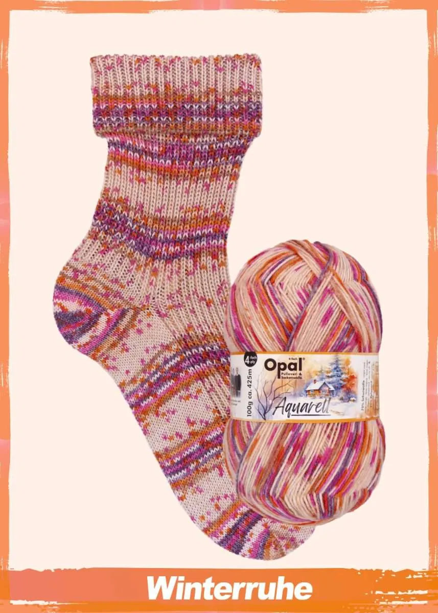 Opal Sockenwolle, Aquarell Opal