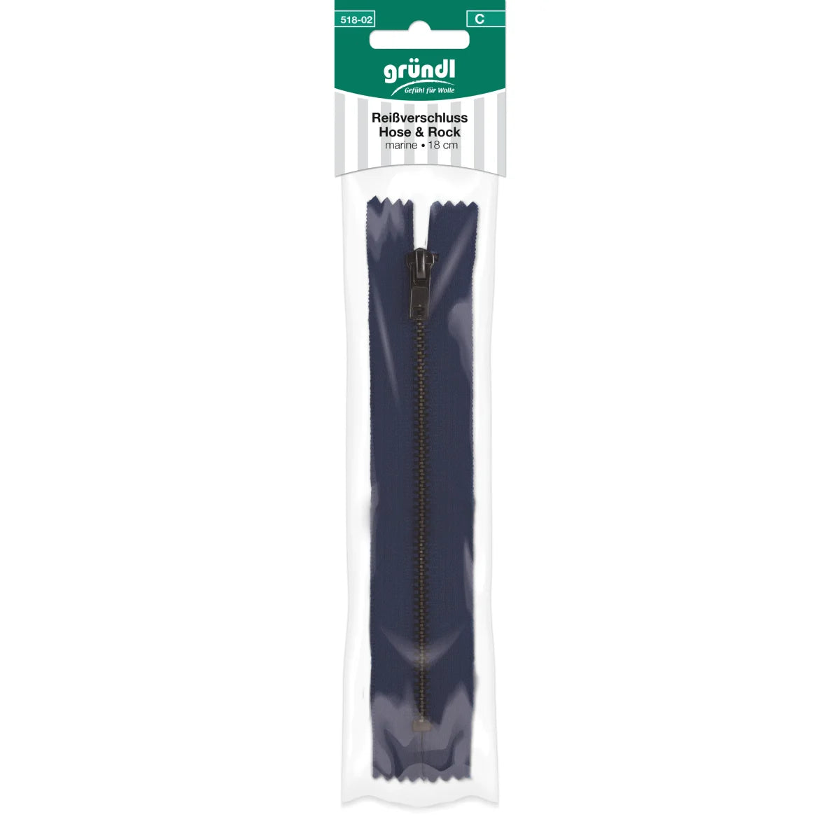 Reißverschluss Hose und Rock, 18cm Gründl