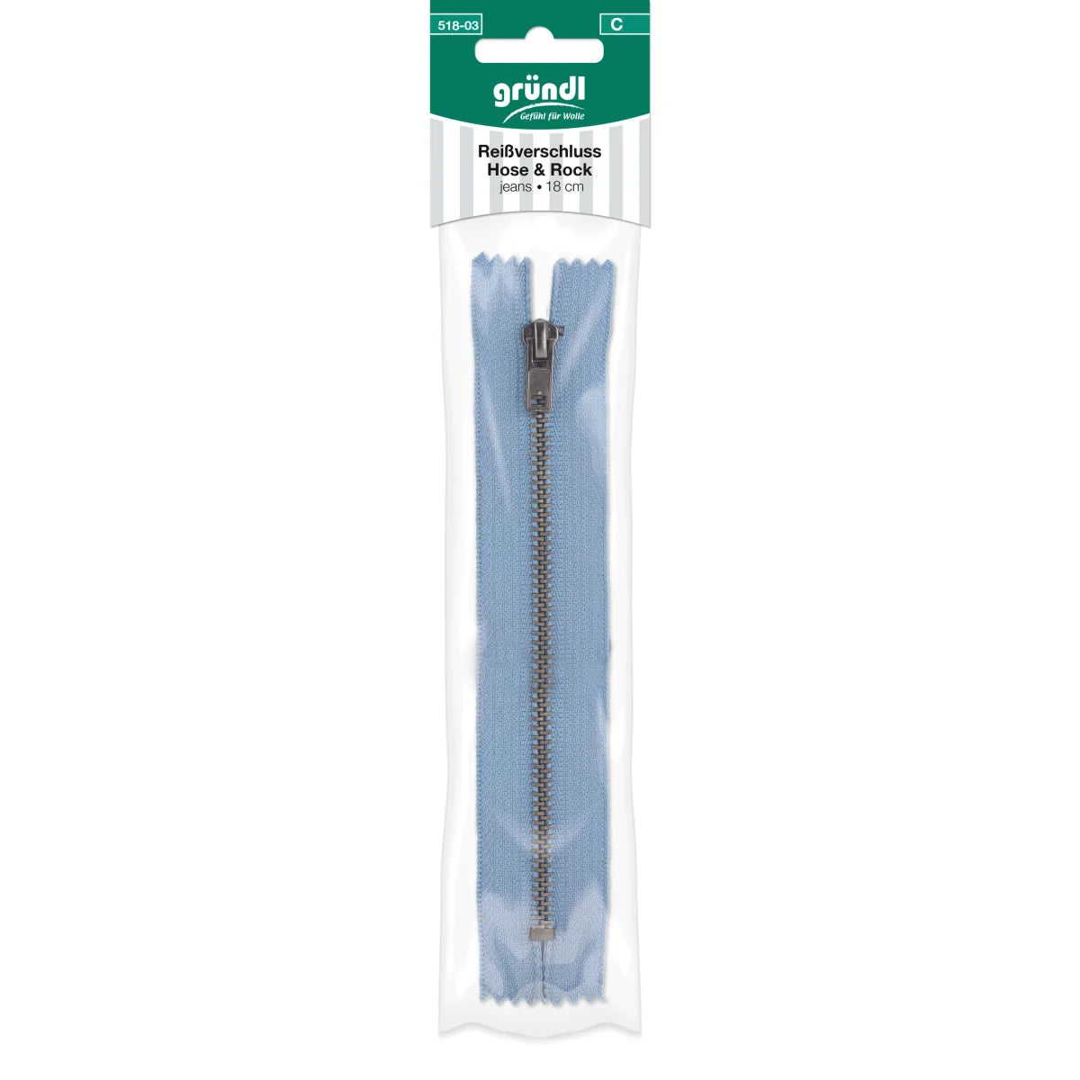 Reißverschluss Hose und Rock, 18cm Gründl
