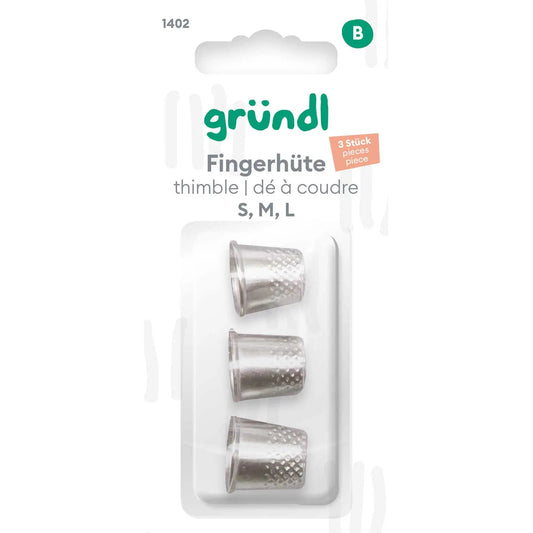 Gründl Fingerhüte, 3 Stück (S, M, L) Gründl