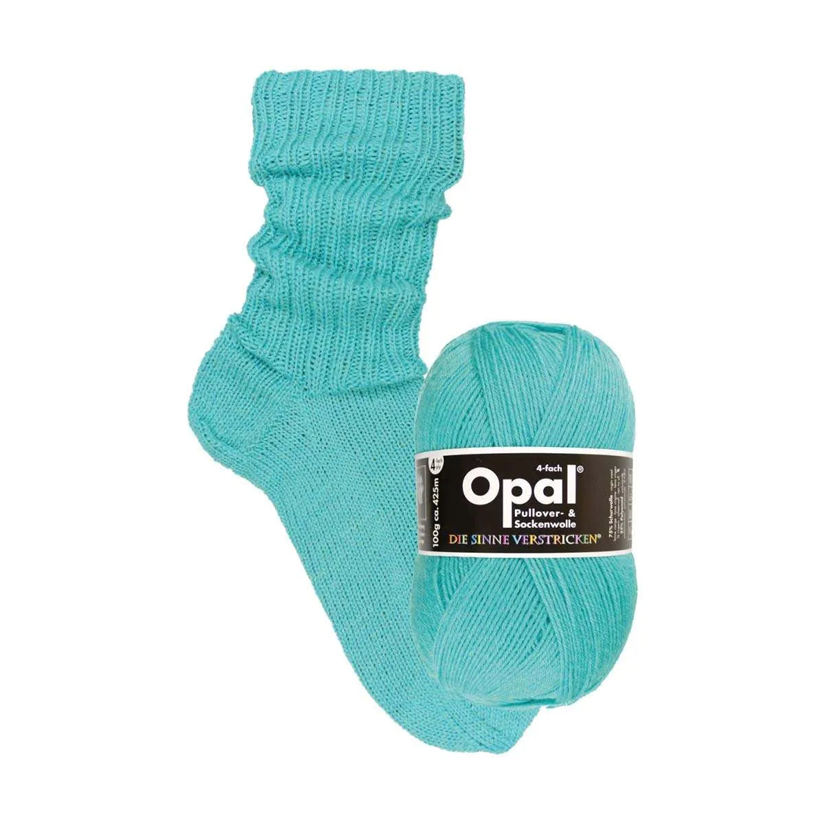 Opal Sockenwolle, uni 4-fädig Opal