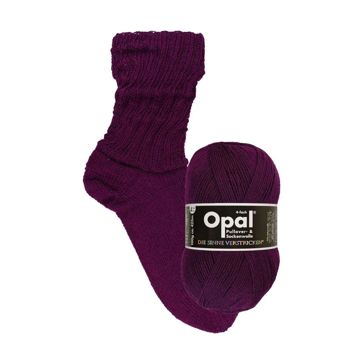 Opal Sockenwolle, uni 4-fädig Opal