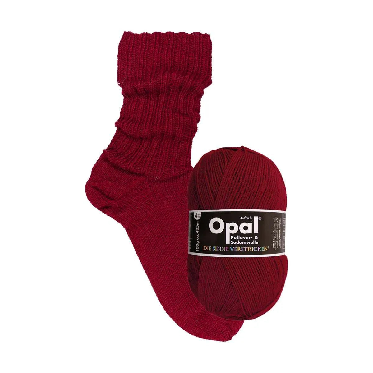 Opal Sockenwolle, uni 4-fädig Opal