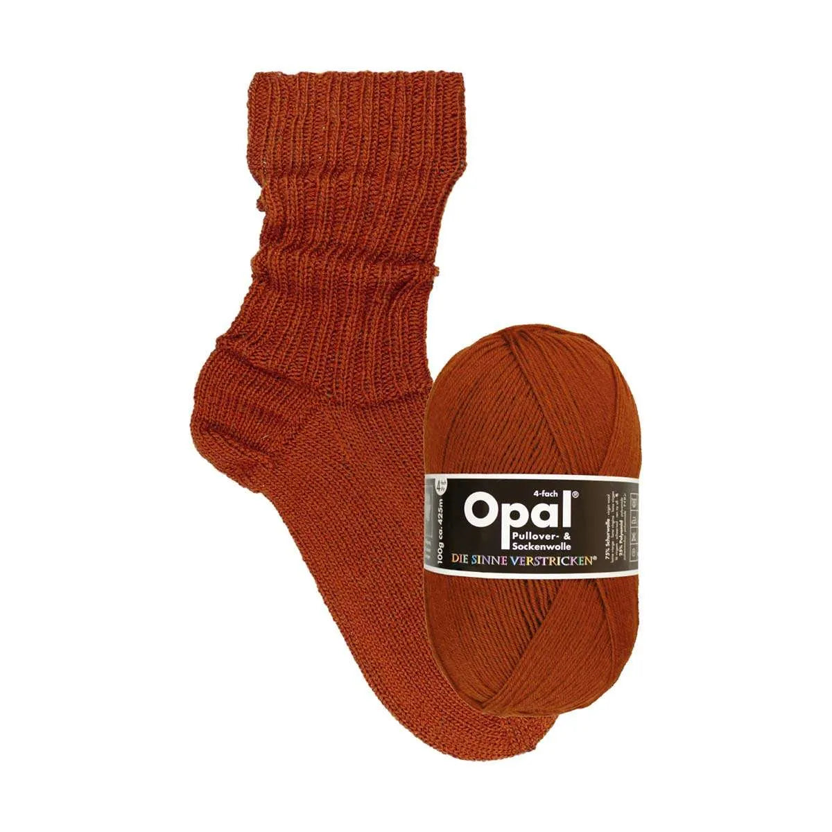 Opal Sockenwolle, uni 4-fädig Opal