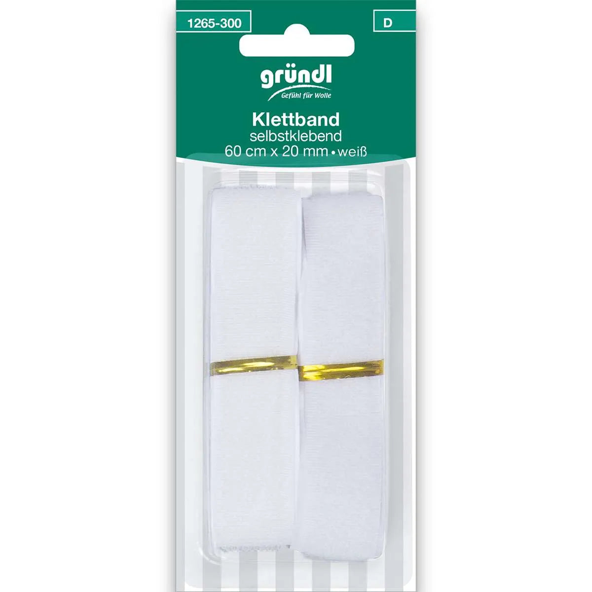 Gründl Klettband selbstklebend, 60 cm x 20 mm Gründl