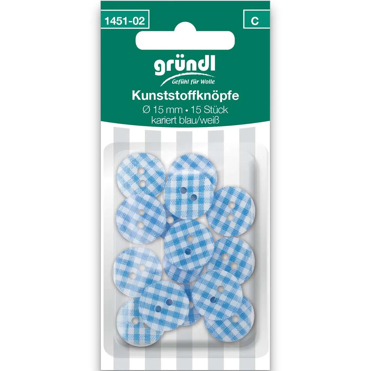 Gründl Kunststoffknöpfe, 15 Stück Gründl