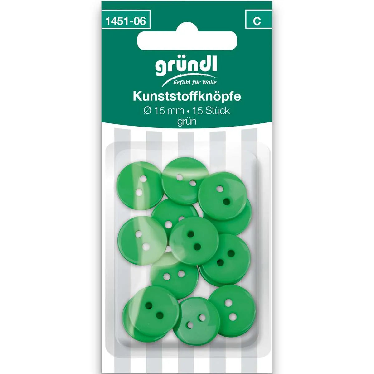Gründl Kunststoffknöpfe, 15 Stück Gründl