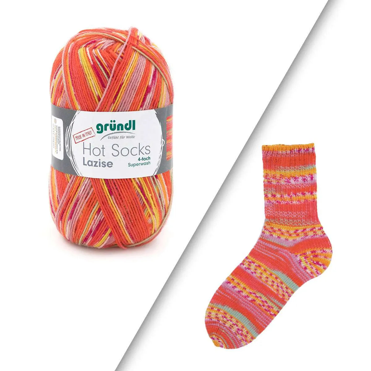 Gründl Sockenwolle, Hot Socks Lazise, 4-fach Gründl