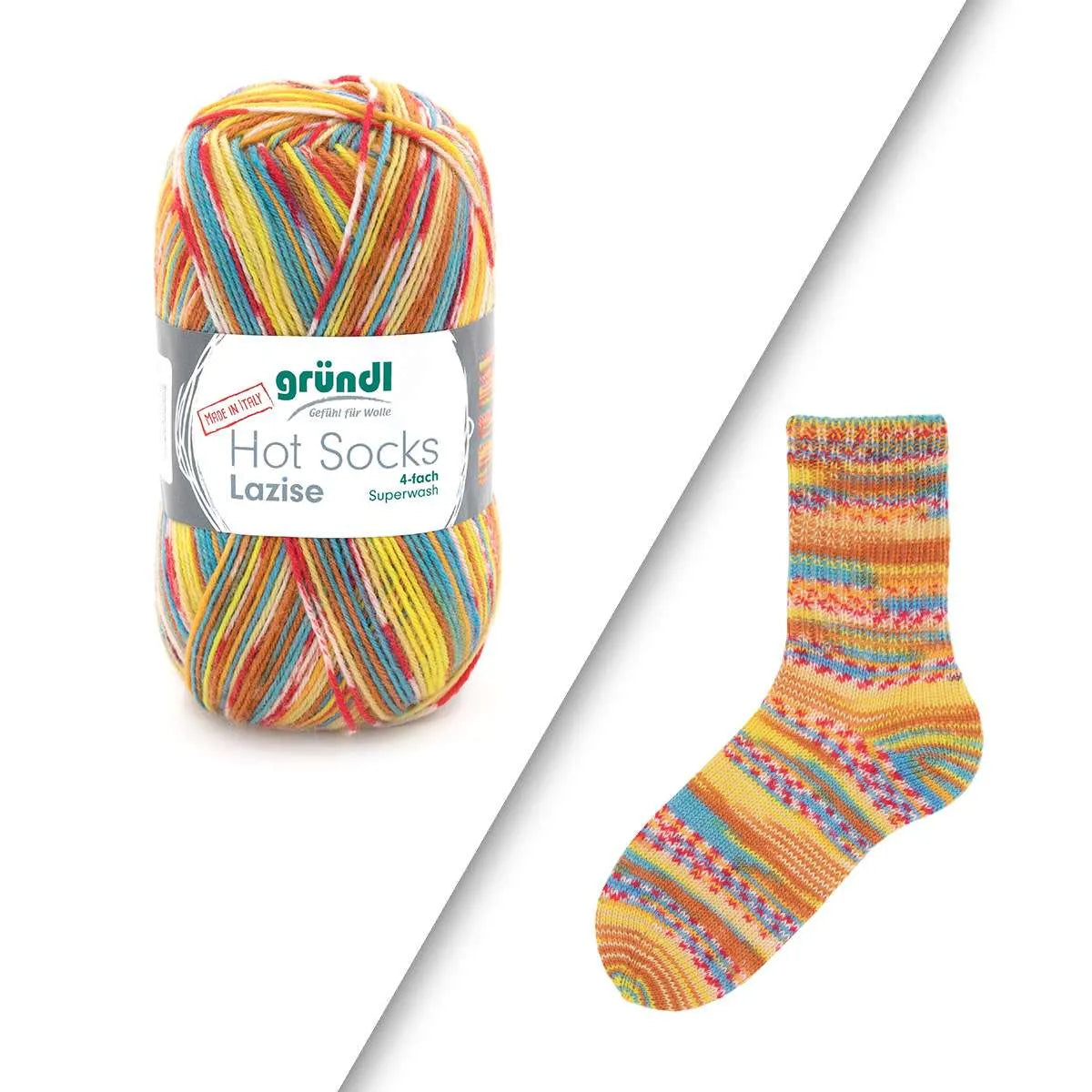 Gründl Sockenwolle, Hot Socks Lazise, 4-fach Gründl