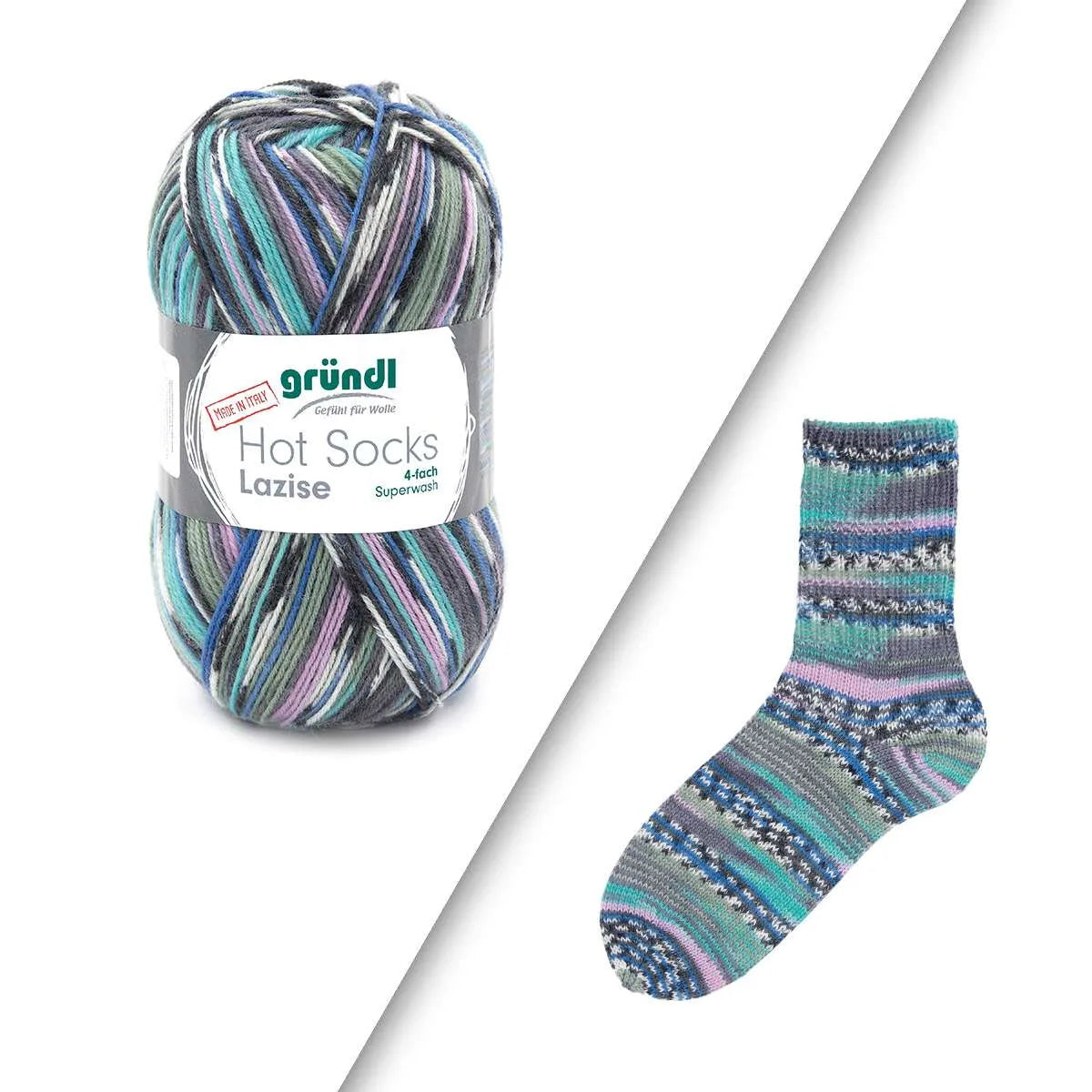 Gründl Sockenwolle, Hot Socks Lazise, 4-fach Gründl