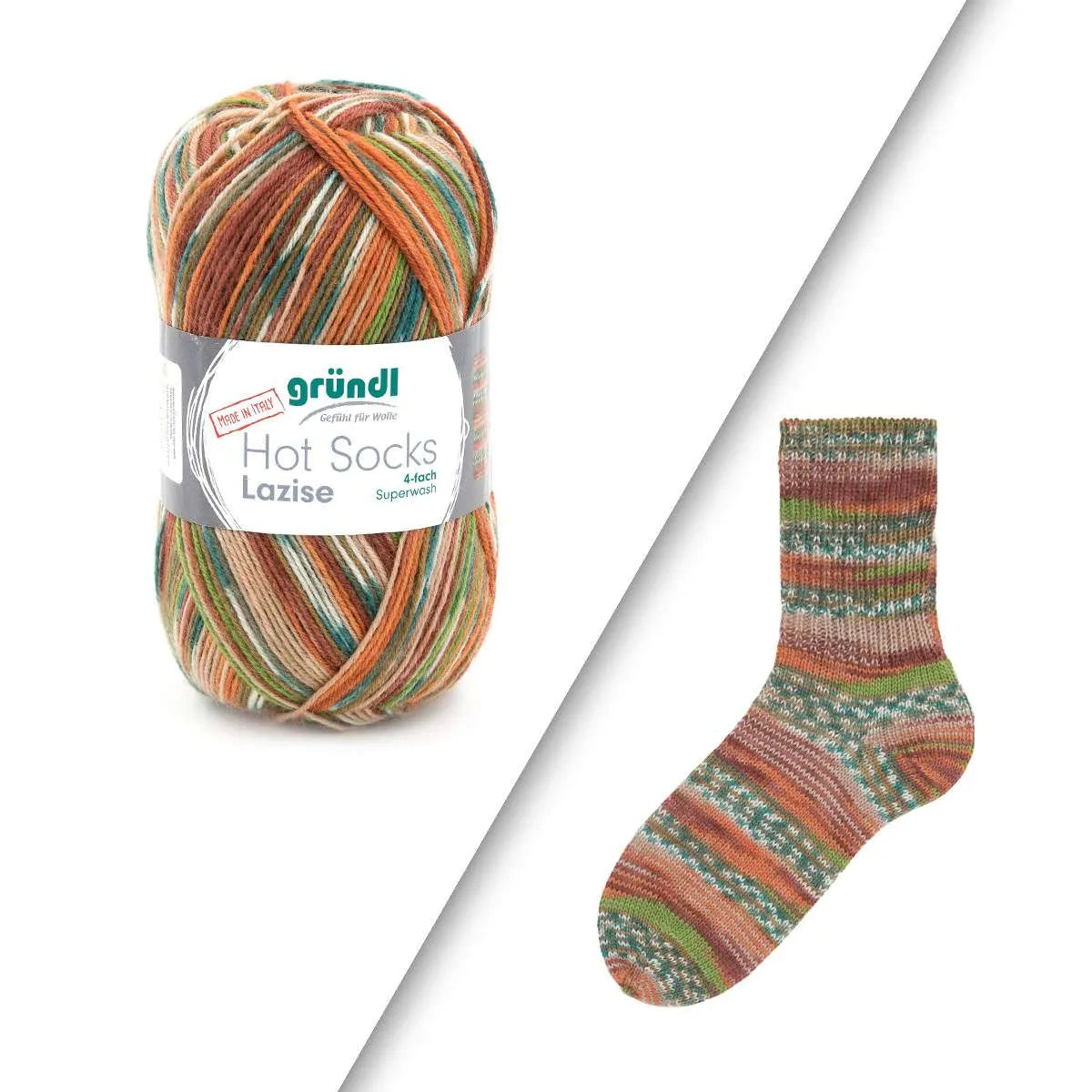 Gründl Sockenwolle, Hot Socks Lazise, 4-fach Gründl