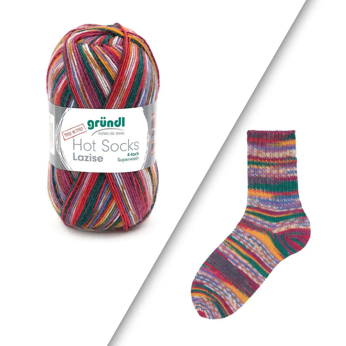 Gründl Sockenwolle, Hot Socks Lazise, 4-fach Gründl