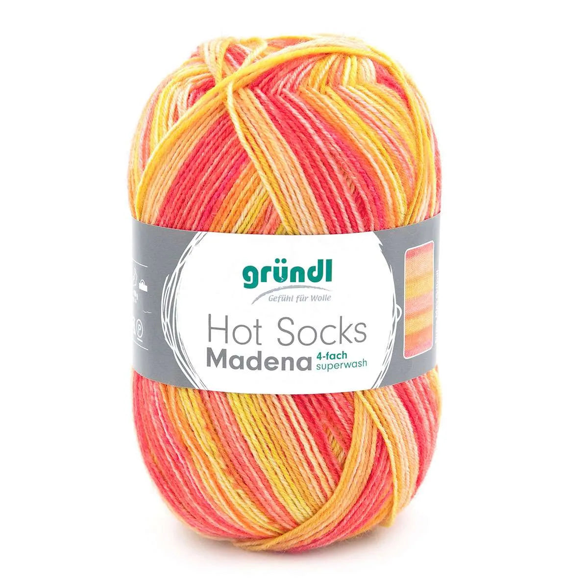 Gründl Sockenwolle, Hot Socks Madena, 4-fach Gründl