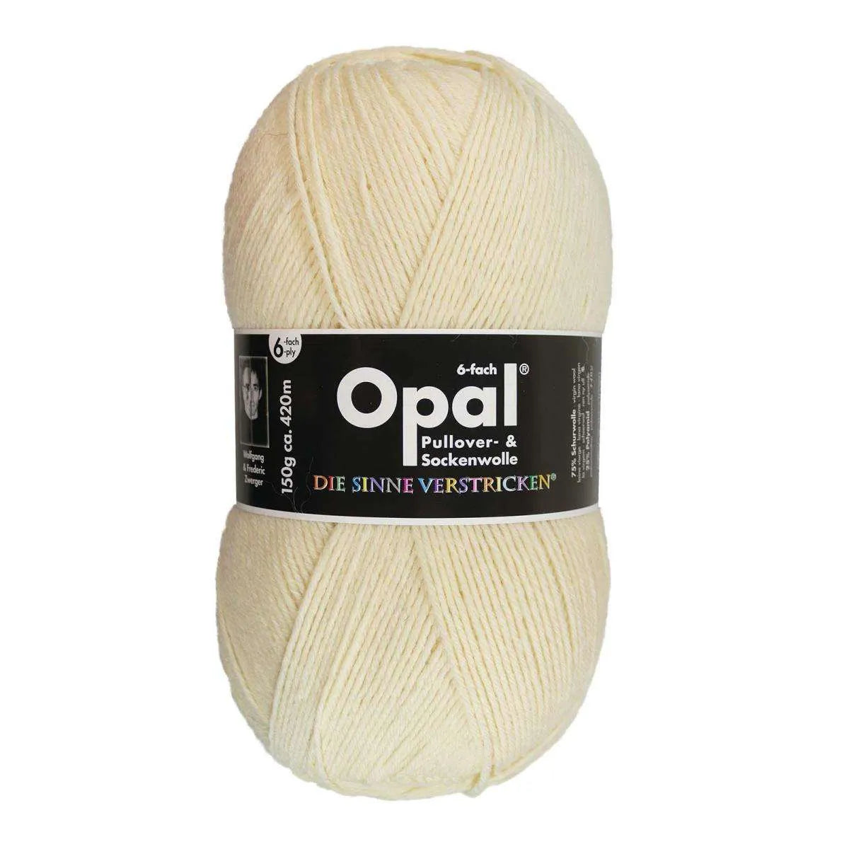 Opal Sockenwolle, uni 6-fädig Opal