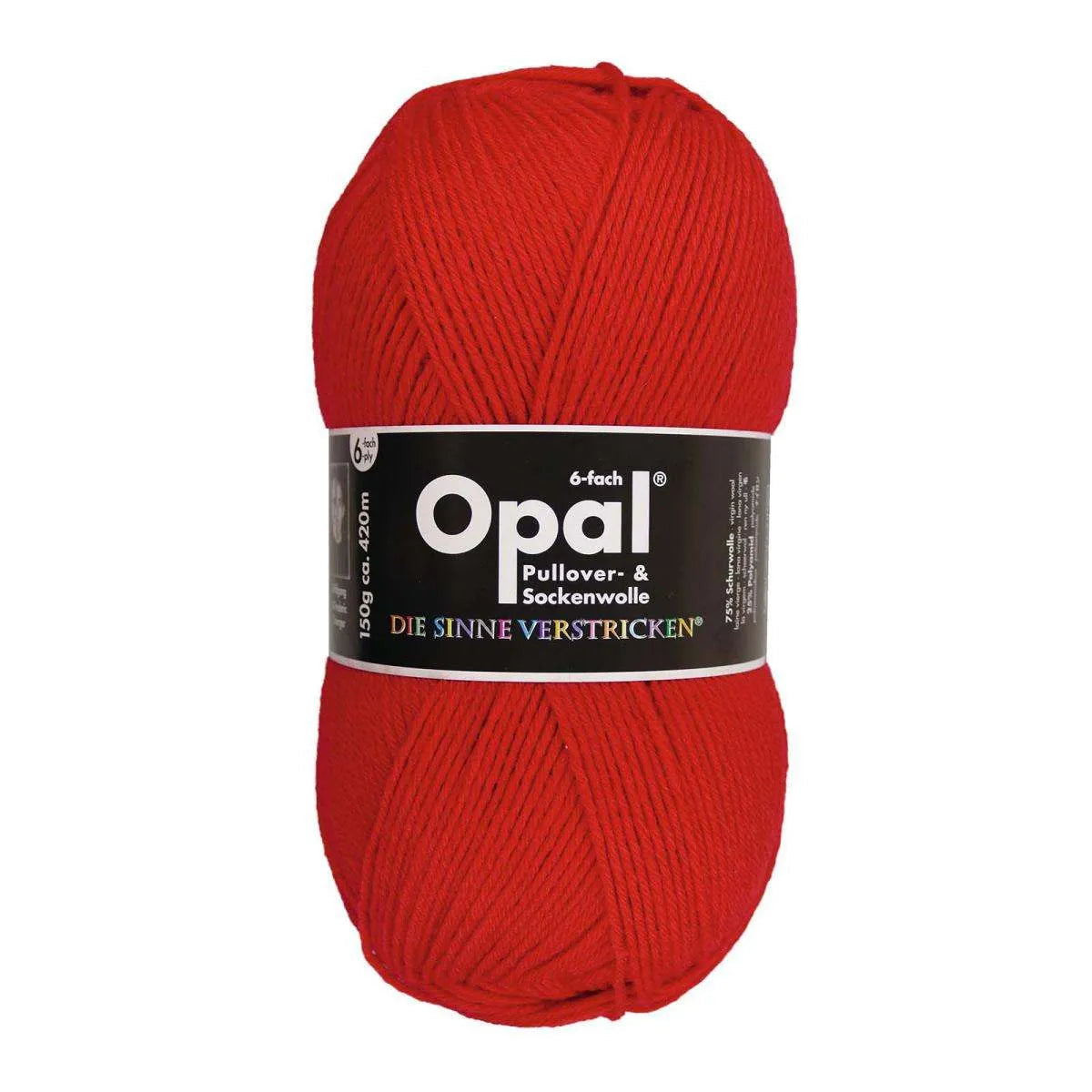 Opal Sockenwolle, uni 6-fädig Opal