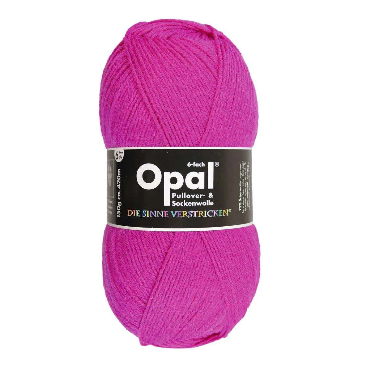 Opal Sockenwolle, uni 6-fädig Opal