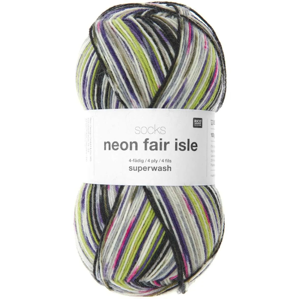 Rico Design Socks Neon Fair Isle 4-fädig Sockenwolle Rico Design