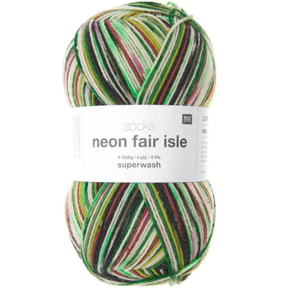 Rico Design Socks Neon Fair Isle 4-fädig Sockenwolle Rico Design