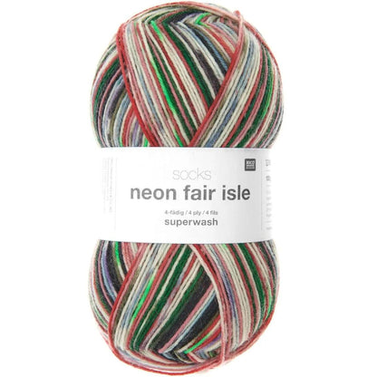 Rico Design Socks Neon Fair Isle 4-fädig Sockenwolle Rico Design