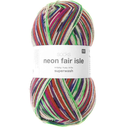 Rico Design Socks Neon Fair Isle 4-fädig Sockenwolle Rico Design