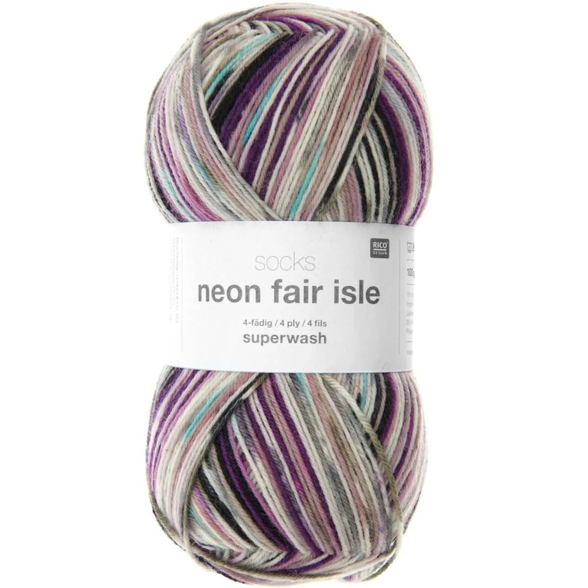 Rico Design Socks Neon Fair Isle 4-fädig Sockenwolle Rico Design