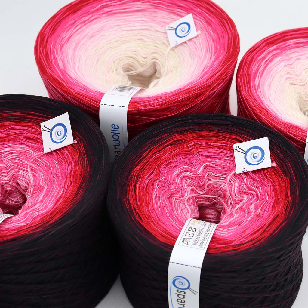 Bobbel Farbverlaufsgarn, Vivid Love, 50% Baumwolle SparWolle