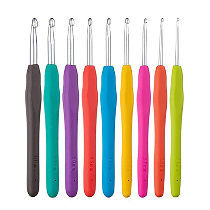 SoftGrip Häkelnadel – Ergonomischer Aluminium-Griff, 2–10 mm, 14cm SparWolle