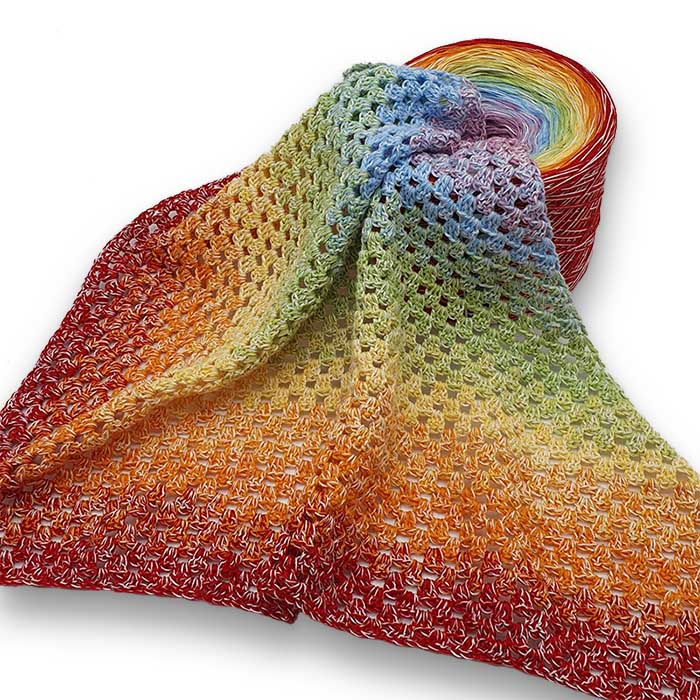 Bobbel Farbverlaufsgarn, Rainbow, 50% Baumwolle SparWolle
