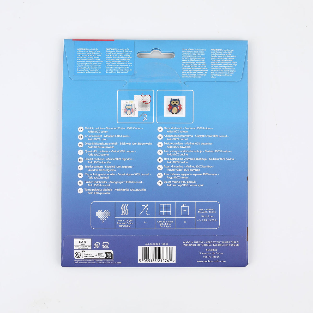 Anchor Zoe Stickset – Verpackungsrückseite