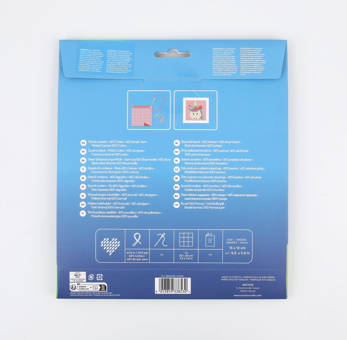 Anchor Einhorn Stickset – Setinhalt und Anleitung