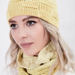 Häkelset Schachbrett Mütze & Loop