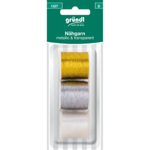 Gründl Nähgarn, metallic & transparent, je 100 m