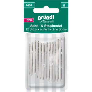 Gründl Stick- & Stopfnadeln ohne Spitze, 12 Nadeln