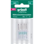 Gründl Nähmaschinennadeln Jersey, 5 Stück, No. 70 – 90