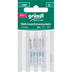 Gründl Nähmaschinennadeln Jersey, 5 Stück, No. 70 – 90