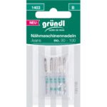 Gründl Nähmaschinennadeln Jeans, 5 Stück, No. 90 – 100