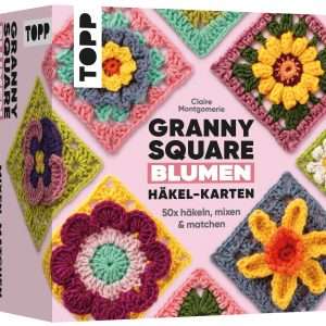 Granny Square Blumen Häkel-Karten (Deutsche Ausgabe)
